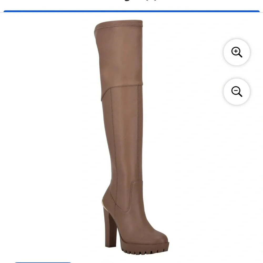 GUESS Taylin  Over the‎ Knee Tan Platform Boots Size 9.5 M